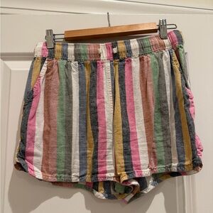 MARINE LAYER Striped Pastel Cotton Shorts - Multicolor